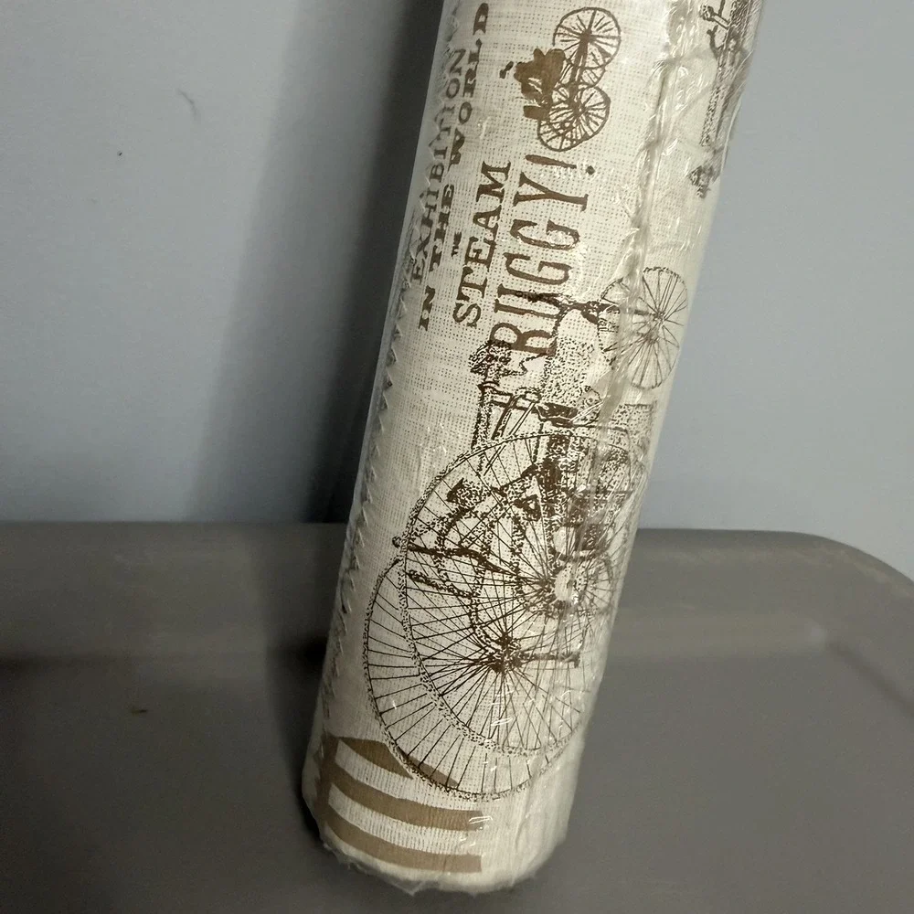 Vintage Wallcoverings 72 sq. ft. Steam Buggy Historical Transportation Wallpaper